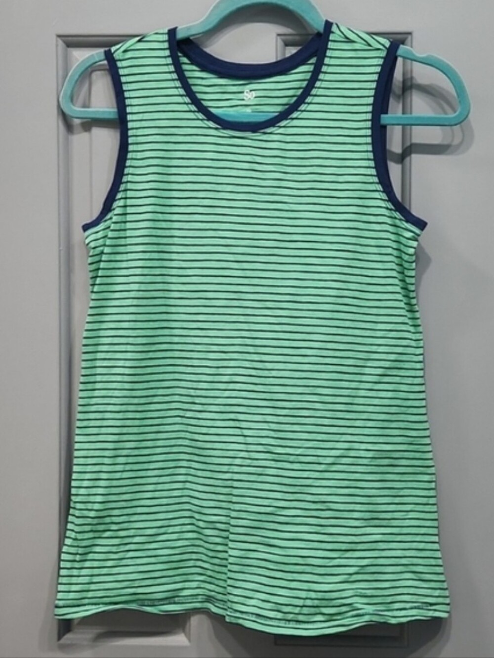 NWOT SO Green Navy Blue Stripe Tank Top XS